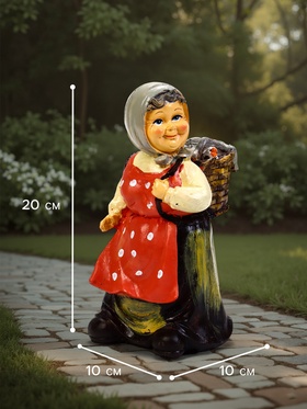 Садовая фигура из полистоуна «Бабушка с гусем», 10×10×20 см, Greengo