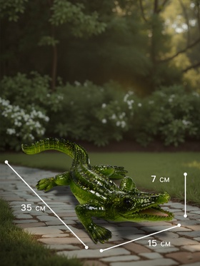 Садовая фигура из полистоуна «Крокодил», 35×15×7 см, Greengo