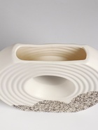 Ваза настольная керамика "Паскуаль" 16х19 см, бело-серый - фото 60173602