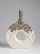 Ваза настольная керамика "Паскуаль" 26,5х20 см, бело-серый - фото 60173604