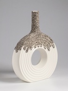 Ваза настольная керамика "Паскуаль" 26,5х20 см, бело-серый - фото 60173605