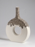 Ваза настольная керамика "Паскуаль" 26,5х20 см, бело-серый - фото 60173606