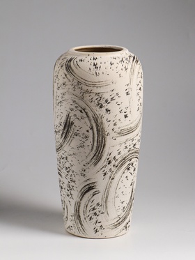 Ваза настольная керамика "Сэнс" 28,5х13 см, бело-чёрный