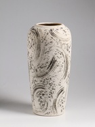 Ваза настольная керамика "Сэнс" 28,5х13 см, бело-чёрный - фото 60173632