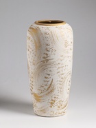 Ваза настольная керамика "Сэнс" 28,5х13 см, бело-золотой - фото 60173636