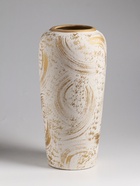 Ваза настольная керамика "Сэнс" 28,5х13 см, бело-золотой - фото 60173638