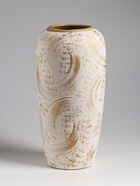 Ваза настольная керамика "Сэнс" 28,5х13 см, бело-золотой - фото 60173639