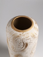 Ваза настольная керамика "Сэнс" 28,5х13 см, бело-золотой - фото 60173640