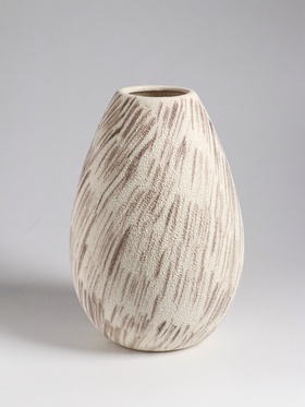 Ваза настольная керамика "Беажио" классик, 24,5х15 см, бежево-коричневый