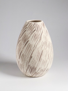 Ваза настольная керамика "Беажио" классик, 24,5х15 см, бежево-коричневый