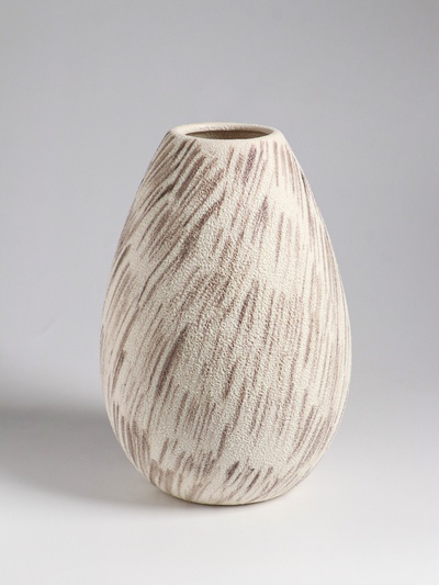 Ваза «Беажио» классик, 24.5×15 см, керамика, бежево-коричневая