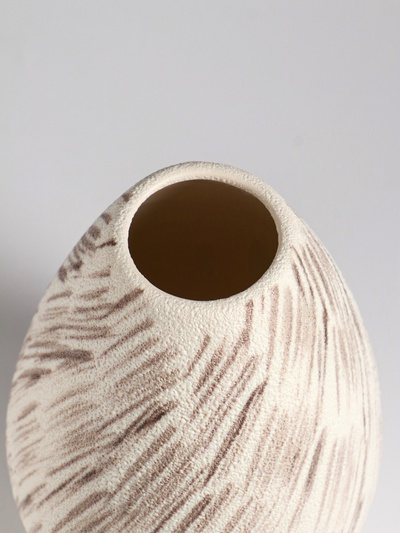 Ваза «Беажио» классик, 24.5×15 см, керамика, бежево-коричневая