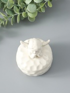 Шкатулка керамика "Ангелочек" белая 8х8х10,5 см - фото 809309844