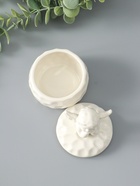 Шкатулка для украшений с крышкой «Ангелочек», керамика, белая, 8×8×10.5 см - Фото 6