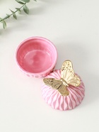 Шкатулка для украшений с крышкой «Золотой филин», керамика, розовая, 8×8×12 см - Фото 6