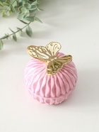 Шкатулка для украшений с крышкой «Золотая бабочка», розовая, 8×8×9 см - Фото 5