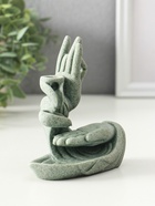 Подставка для благовоний «Мудра Витарка - Колесо учения», песчаник, стелющийся дым, 5.5×10.3×11.5 см - Фото 3