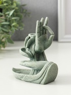 Подставка под благовония песчаник "Мудра Витарка - Колесо учения" 5,5х10,3х11,5 см - фото 809309960