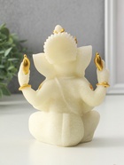 Сувенир песчаник "Ганеша - мудрость и благополучие" белый с золотом 8х13х18,5 см - фото 60173822