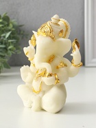 Сувенир песчаник "Ганеша - мудрость и благополучие" белый с золотом 8х13х18,5 см - фото 60173823