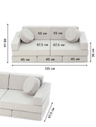 Мягкий диван-конструктор, 11 деталей, серый - Фото 2