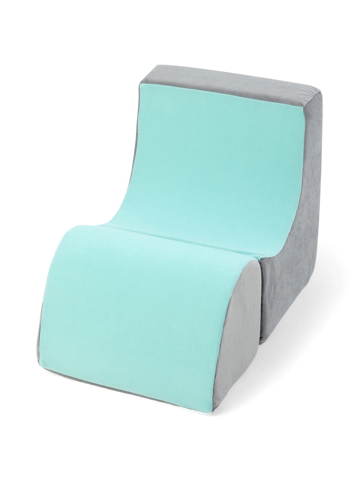 Мягкое кресло «Куб», серый-мятный - Фото 1
