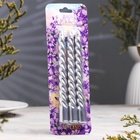 УЦЕНКА Набор свечей витых, 1.5×15 см, 3 шт., серебряный блистер - Фото 2