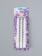 УЦЕНКА Набор свечей витых, 1.5×15 см, 3 шт., серебряный блистер - Фото 3