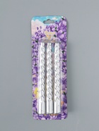 УЦЕНКА Набор свечей витых, 1.5×15 см, 3 шт., серебряный блистер - Фото 6