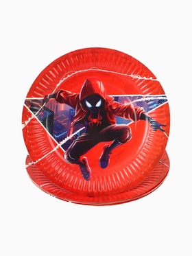 Тарелка одноразовая бумажная 18 см, набор 10 шт., Человек Паук