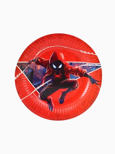 Тарелка одноразовая бумажная 18 см, набор 10 шт., Человек Паук