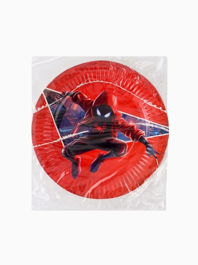 Тарелка одноразовая бумажная 18 см, набор 10 шт., Человек Паук