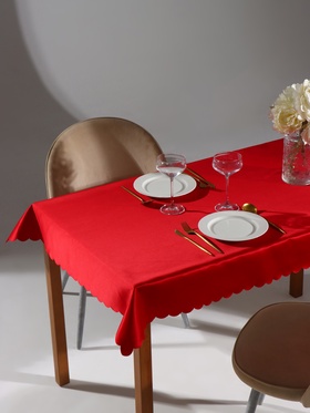 Скатерть «Доляна», однотонная, 140×100 см, красная, 140 г/м², 100% п/э