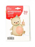 Воздушный шар фольгированный 39" «Мишка с кексиком» 10942574