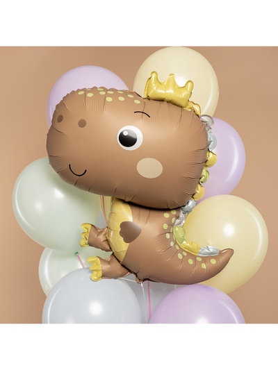 Воздушный шар фольгированный 31" «Динозаврик в короне»