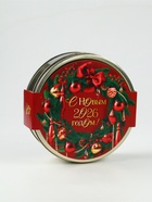 Подарочный набор новогодний «С Новым 2026 годом» в железной банке: чай, монпансье, варенье, открытка - Фото 8