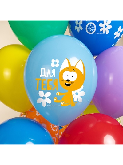 Воздушные шары латексные 12" «Котенок Котэ, С Днем Рождения», 25 шт., МИКС
