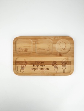 Менажница «Вилочки», 32 × 21 × 1.2 см, бамбук