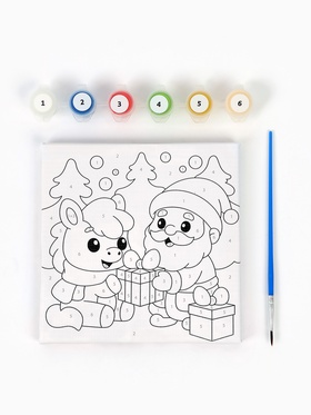 Картина по номерам «Новогодняя лошадка», 15×15 см