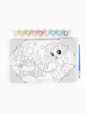 Картина по номерам «Лошадка с подарками», 20×30 см