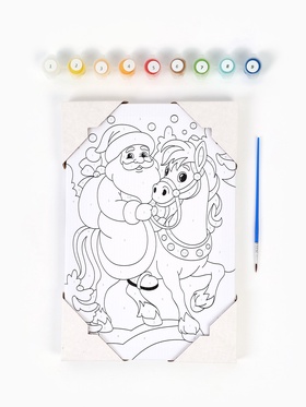 Картина по номерам «Лошадка и Дед Мороз», 20×30 см