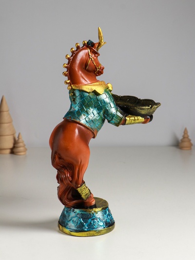 Фигура-подставка для мелочей «Лошадь с подносом», полистоун, 33×20×14 см