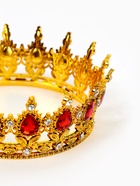 Корона топпер для торта, золотая с красными камнями 10903944