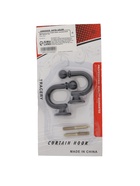 Держатель для штор «ТУНДРА» KS003, однорожковый, черный, 2 шт. - фото 60173917