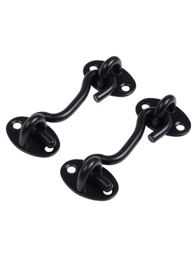 Крючок ветровой LOCKLAND KV001, L=75 мм, нержа, цвет черный, 2 шт