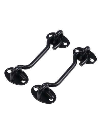 Крючок ветровой LOCKLAND KV001, L=100 мм, нержавеющая сталь, черный, 2 шт.