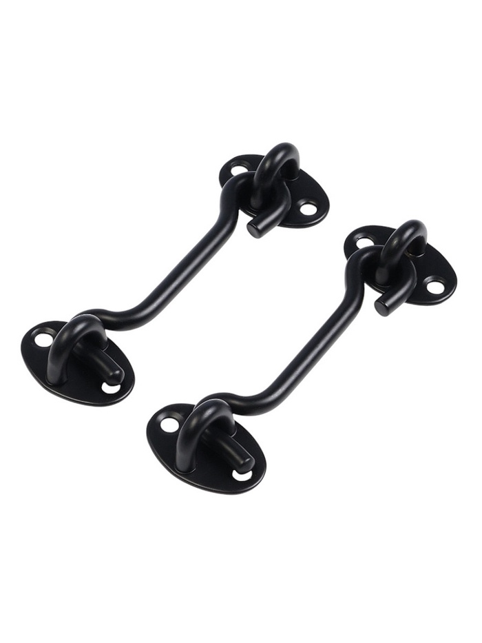 Крючок ветровой LOCKLAND KV001, L=100 мм, нержавеющая сталь, черный, 2 шт. - Фото 1