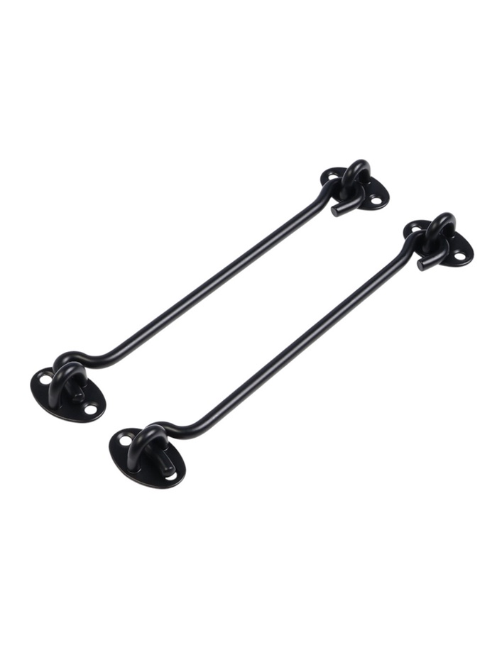 Крючок ветровой LOCKLAND KV001, L=200 мм, нержавеющая сталь, черный, 2 шт.