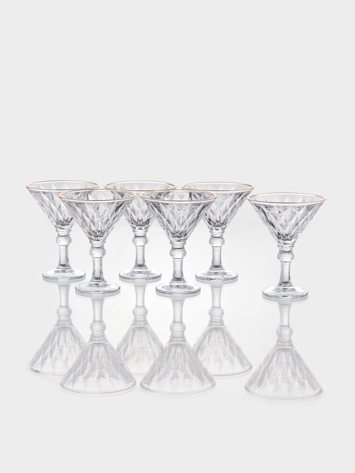 Набор бокалов для шампанского «Роскошь», с золотой отводкой, 6 шт., стекло, прозрачный - Фото 1