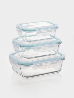 Набор контейнеров, 3 шт.: 410/690/1040 мл, стекло, прозрачный 10910759